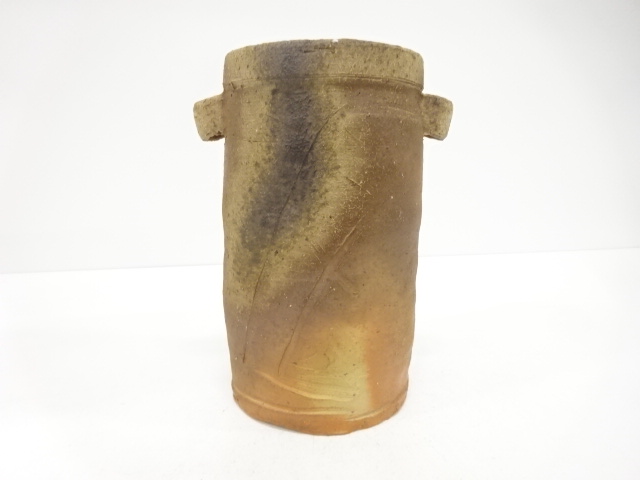  備前焼　森千晃造　耳付花入